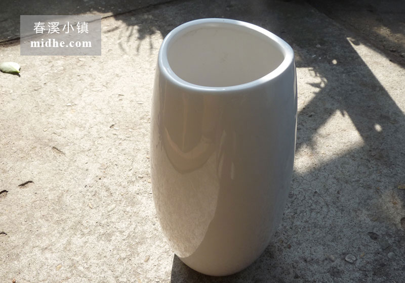 白釉水桶瓶(大号)-春溪小镇