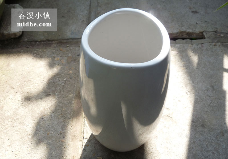 白釉水桶瓶(大号)-春溪小镇