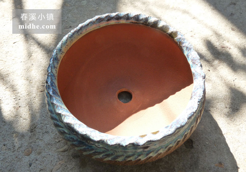 釉彩陶土盆-春溪小镇