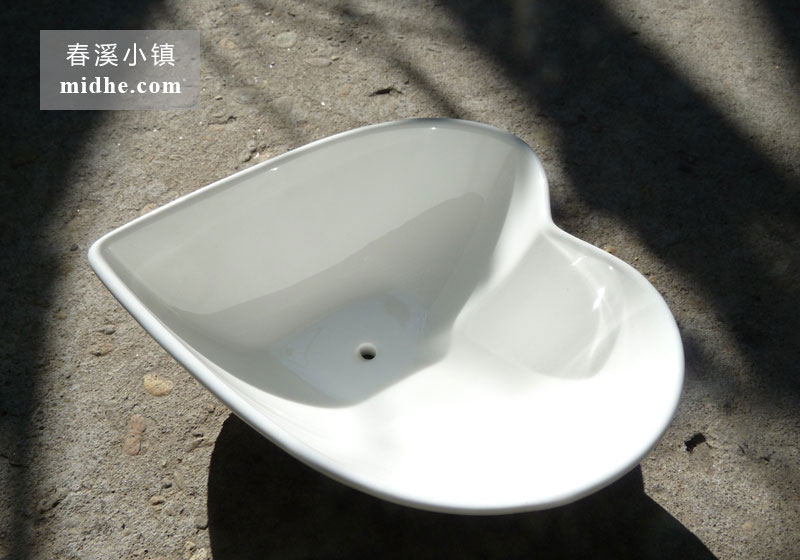 心形白釉陶瓷盆-春溪小镇