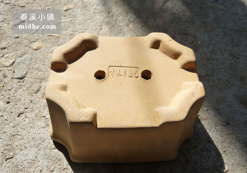 小四方紫砂盆-春溪小镇