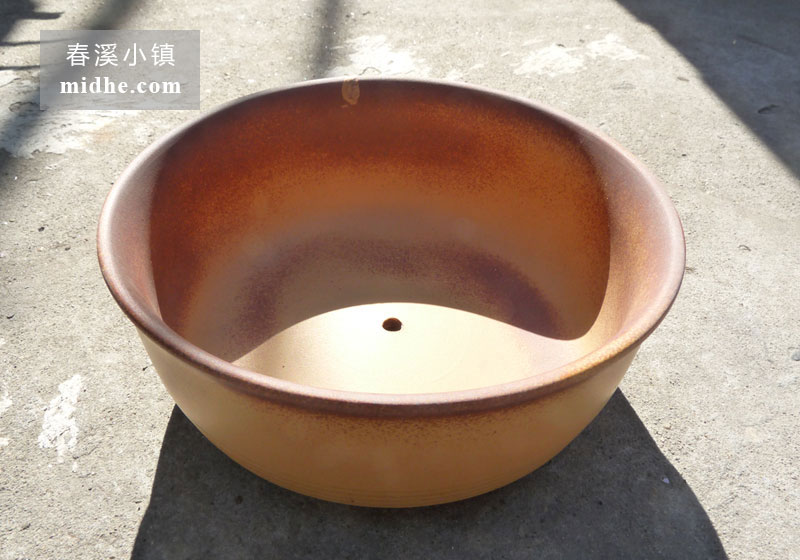 广口红陶盆-春溪小镇