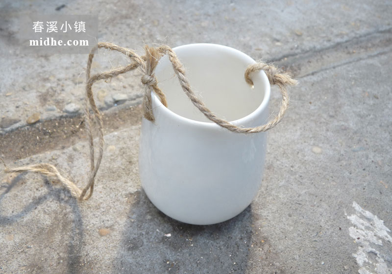 白釉悬挂花瓶-春溪小镇