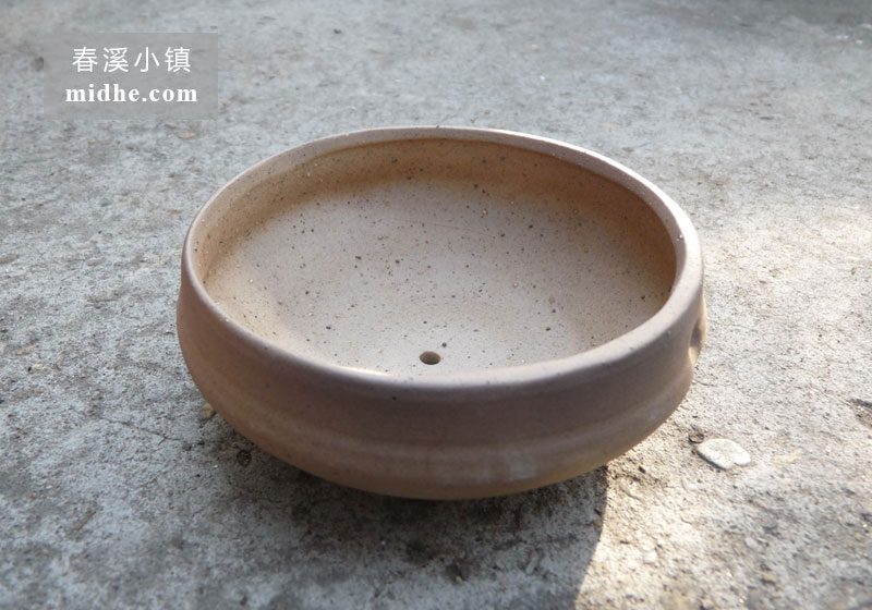素烧浅底陶盆-春溪小镇